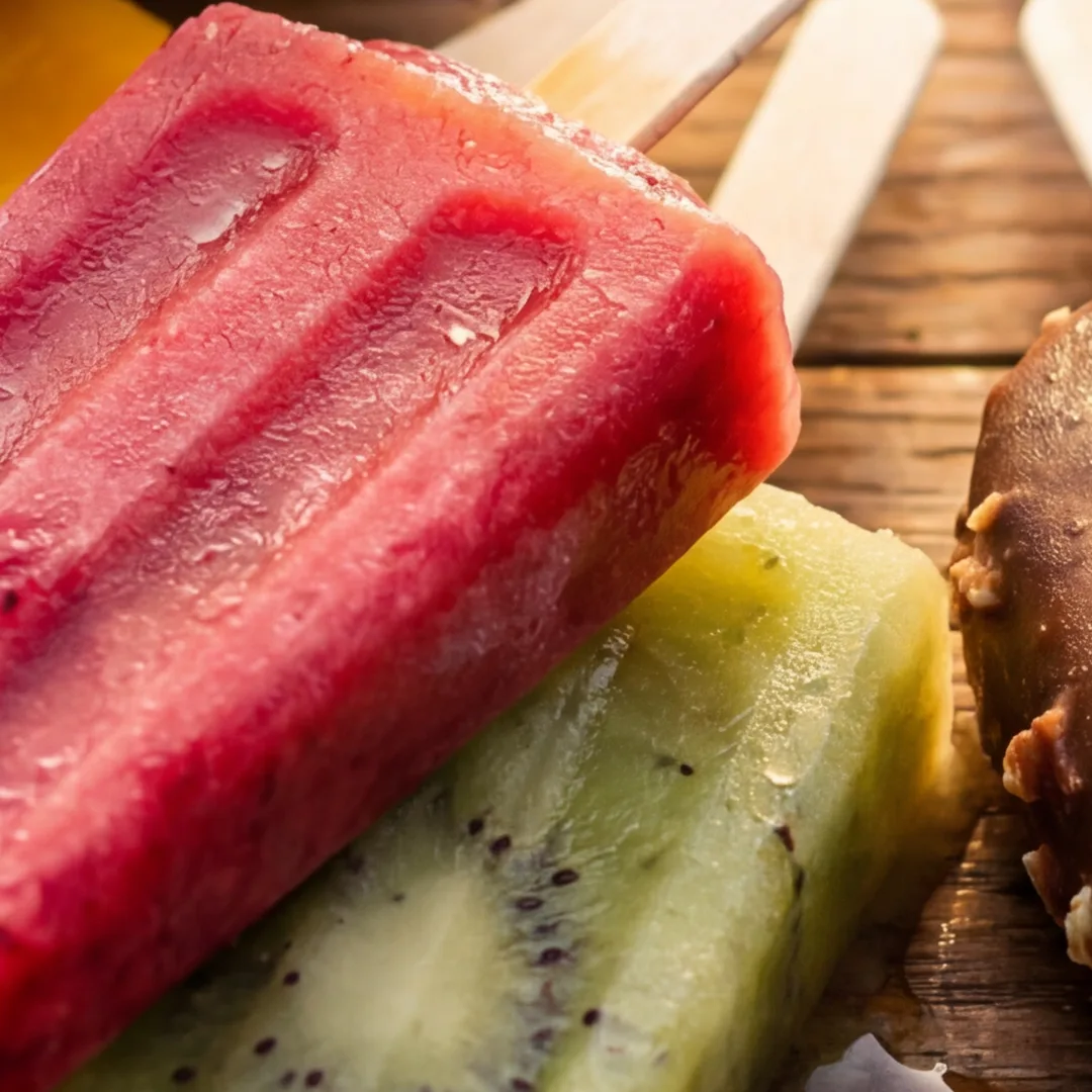 Close-up of fresh fruit paletas